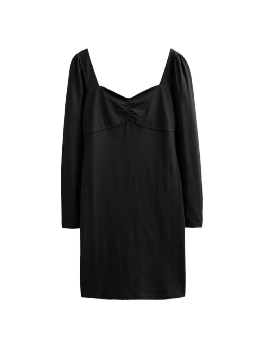 Boden Sweetheart Jersey Mini Dress Black Swirl Sprig Size 12